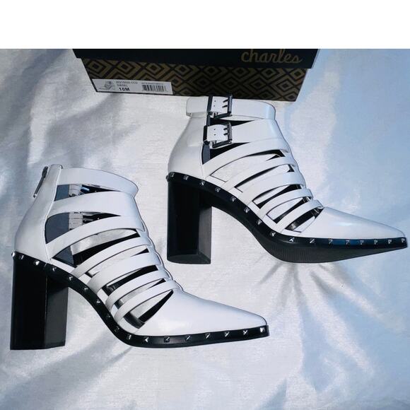 Charles By Charles David Diesel White Studded Heels - Women's Size 10 M - w/ Box - Picture 4 of 13